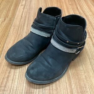Little Girls Black Ankle Boots